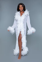 Load image into Gallery viewer, Glamour Boa Feather Trim Robe
