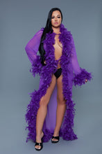 Load image into Gallery viewer, Glamour Boa Feather Trim Robe
