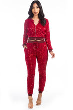 Load image into Gallery viewer, SEXY SEQUIN TWO PIECE PANT SET
