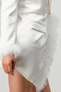 Athina Holiday feathered blazer mini dress