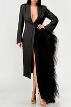 Load image into Gallery viewer, Noir Cascade Tuxedo Gown
