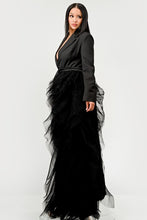 Load image into Gallery viewer, Noir Cascade Tuxedo Gown
