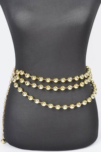 Layered Metallic CCB Beads Iconic Chain Belt